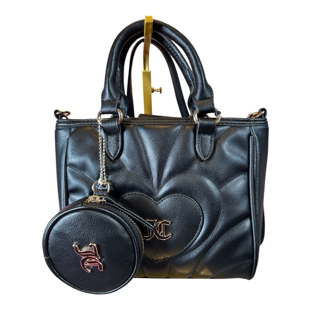 Juicy Couture Black Quilted Crossbody Bag with Gold Accents - Picture 1 of 9